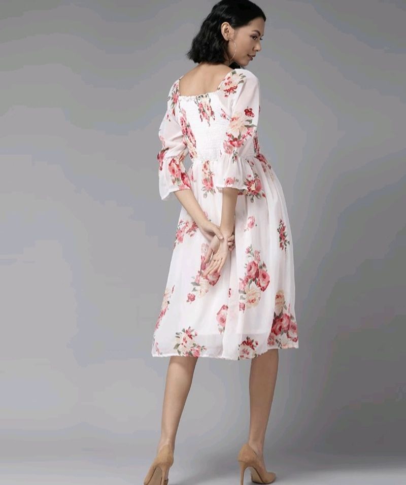 Aesthetic Floral Cute Stretchable Midi Dress