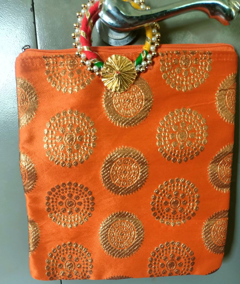 Orange Potli Ethnic Bag