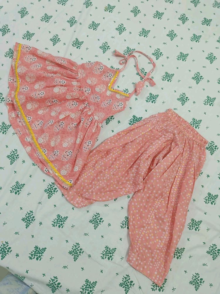 Peach Salwar Kurti For Baby Girl