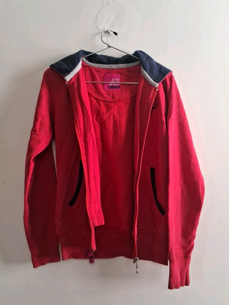 Red Zipped Hoodie