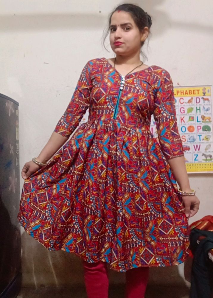 Short Neck Frock Style Kurti