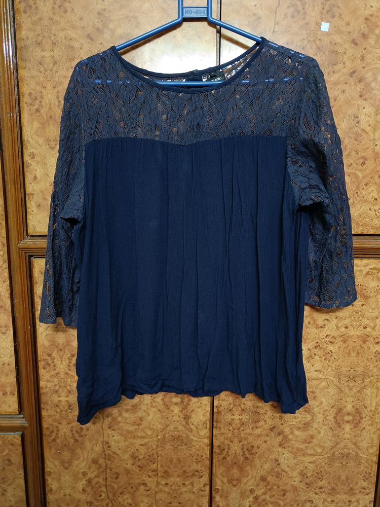 Tops & Tunics | Zudio Navy Blue Lace top | Freeup