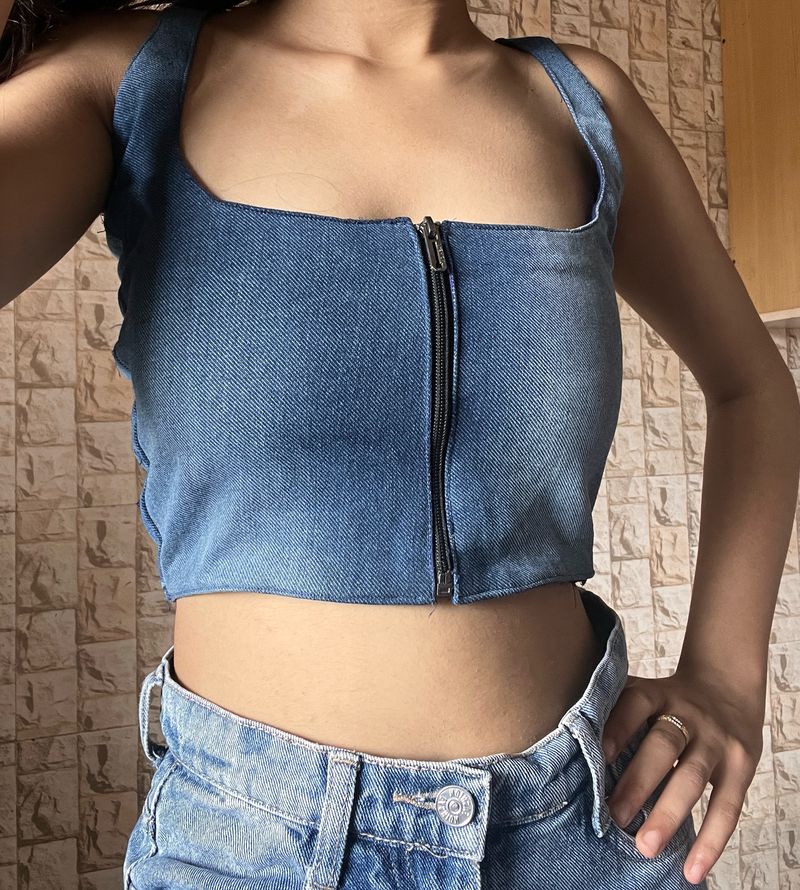 Denim UpCycled Y2K Tops