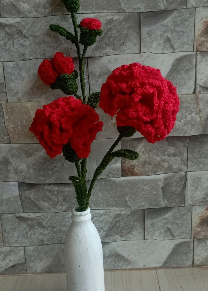 Handmade Crochet Bouquet Of Carnations