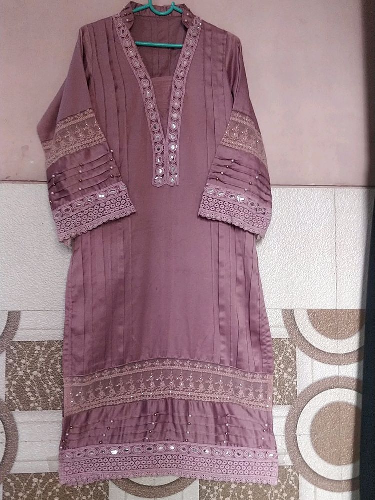 Ethnic Silk Suit IN Lavender Colour