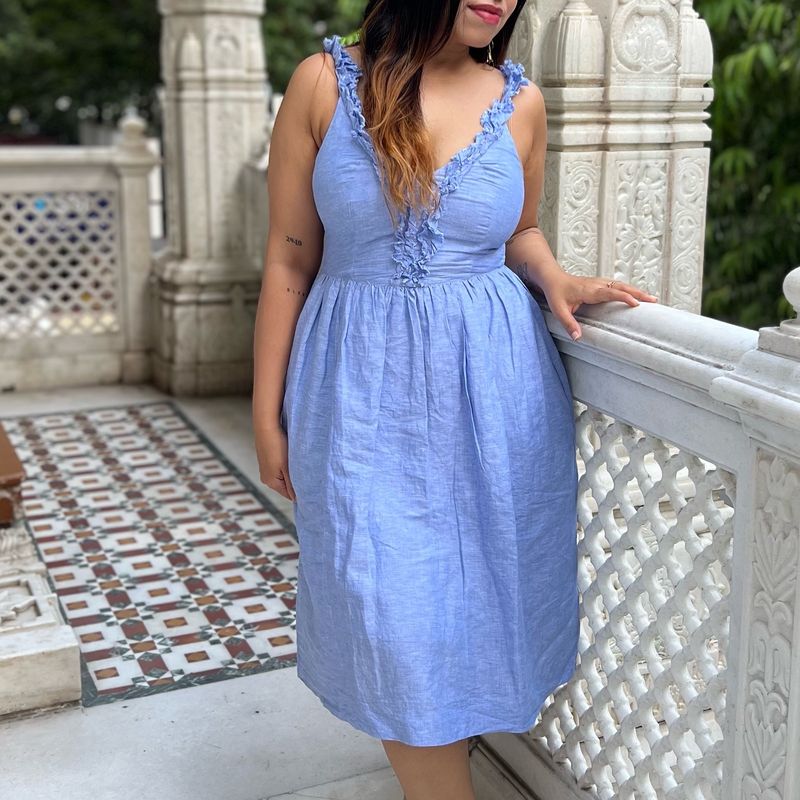 Blue Linen Dress