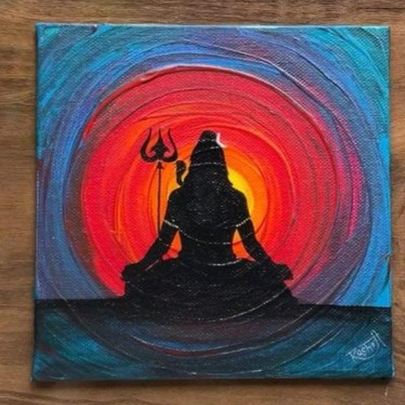 Shiva Canvas Painting With Stand