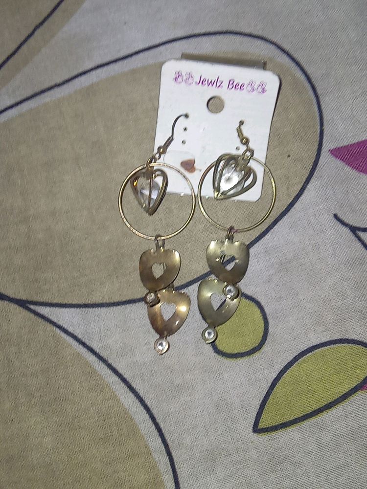 Free Size Gold Metallice Earrings