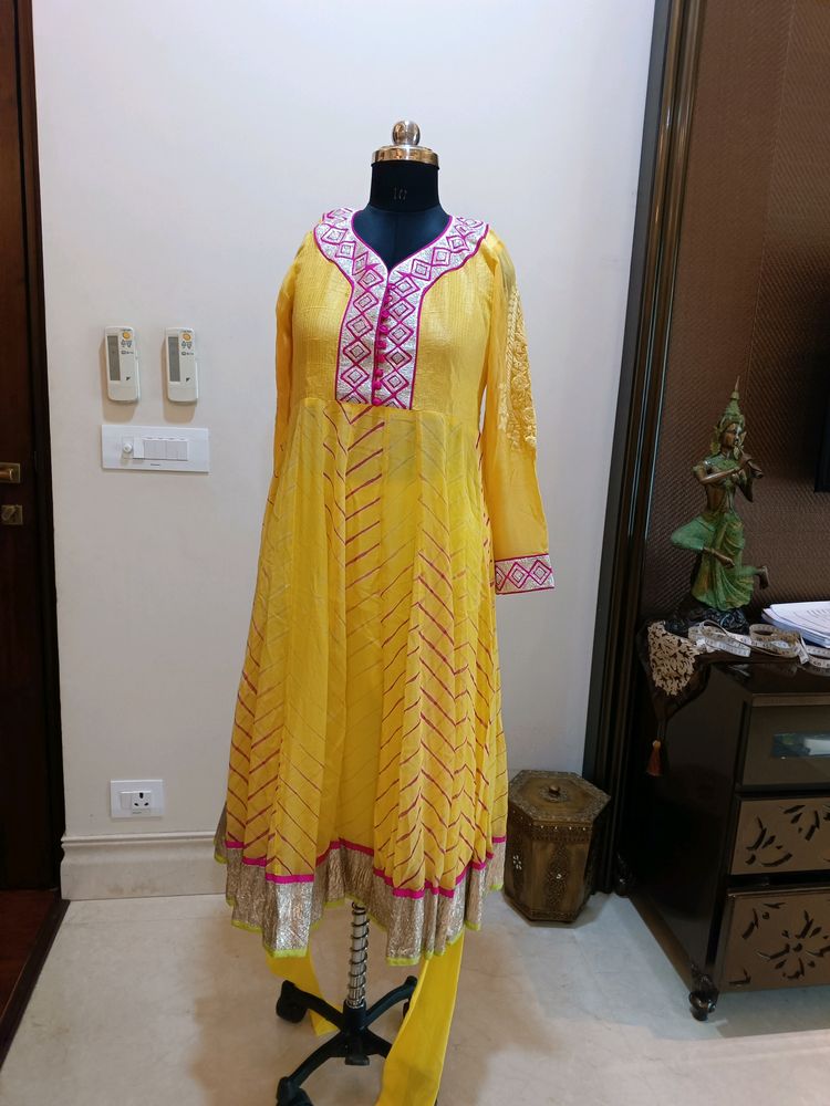 Yellow Anarkali Suit Set