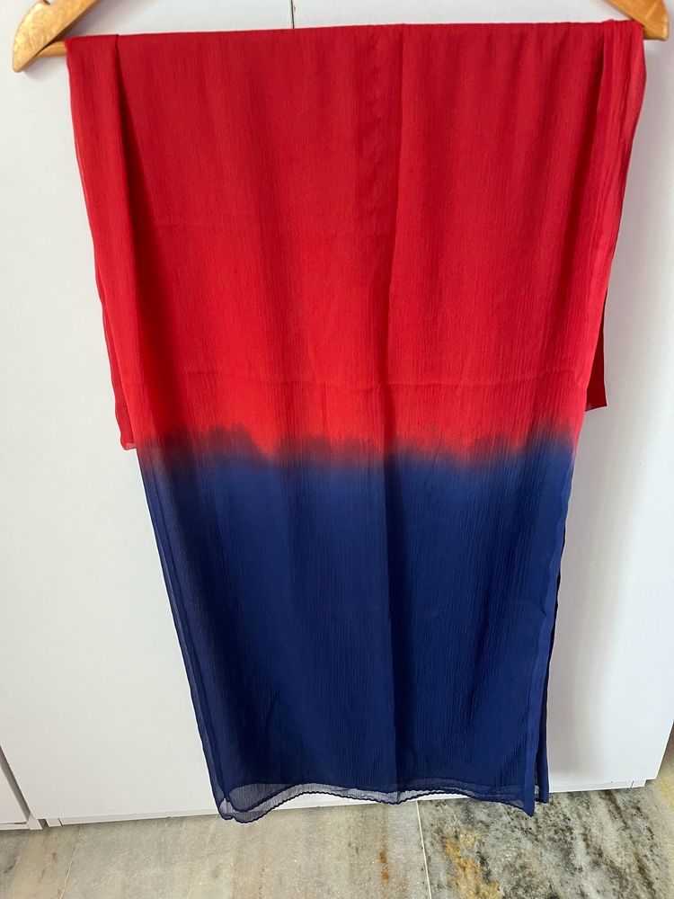 Red Blue Ombre Dupatta