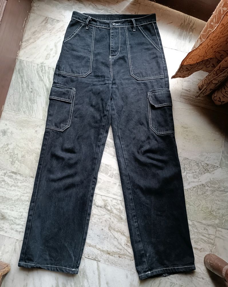 Black Cargo Jeans