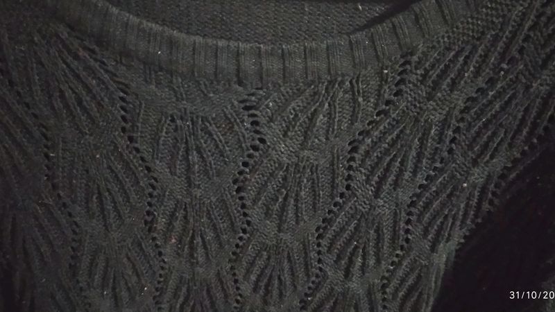 Girl's/Women Black Woolen Sweater
