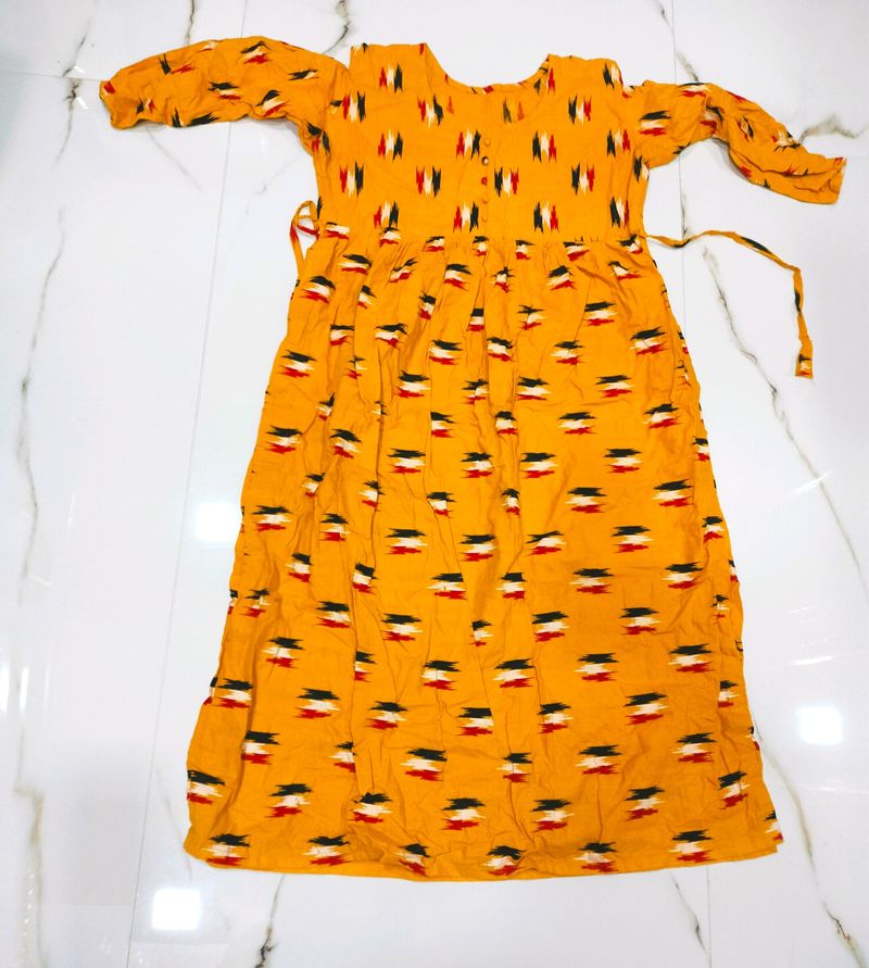 Mustard Anarkali Kurti