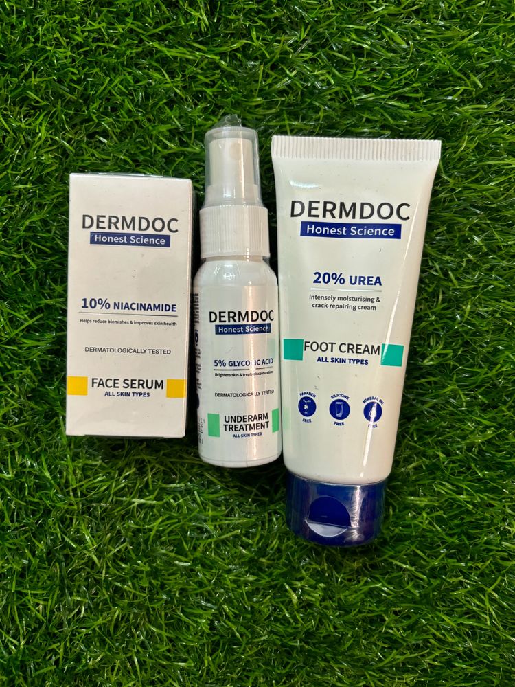 Dermdoc Serum, Underarm Spray& Foot Cream Combo