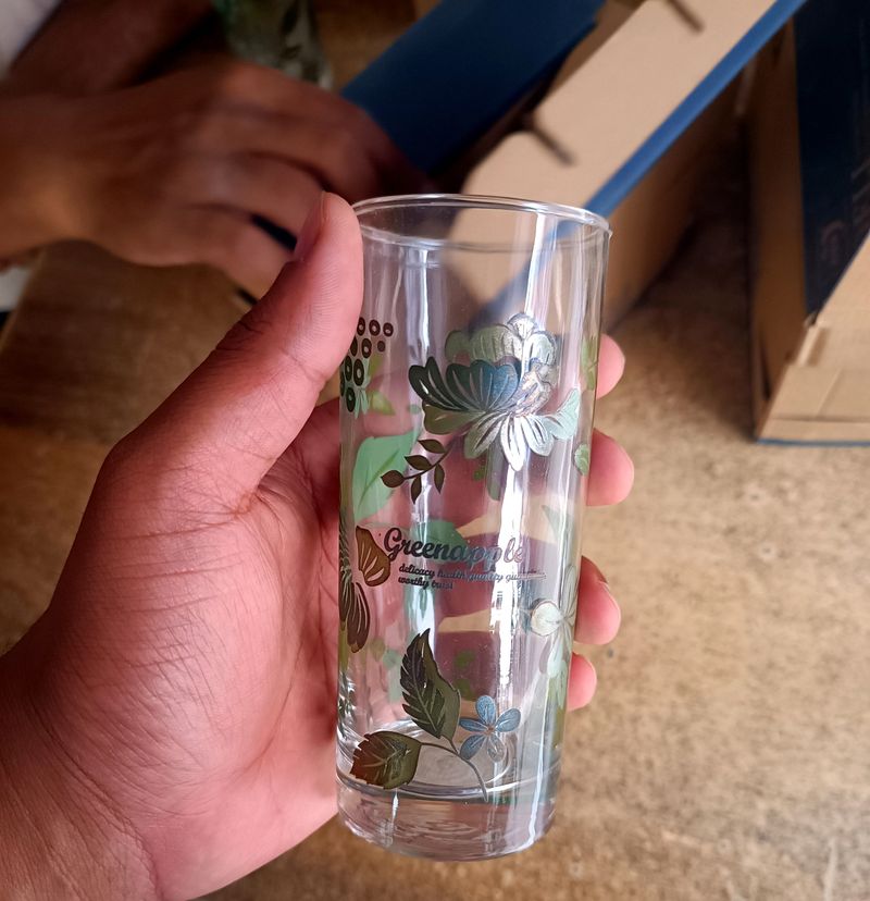 Long Glass Beautiful 😍💯Glasss Set Of 6 Pcs