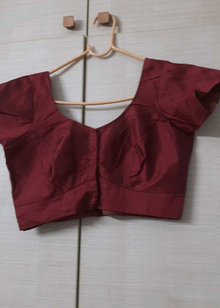 Red Stiched Blouse with Lining