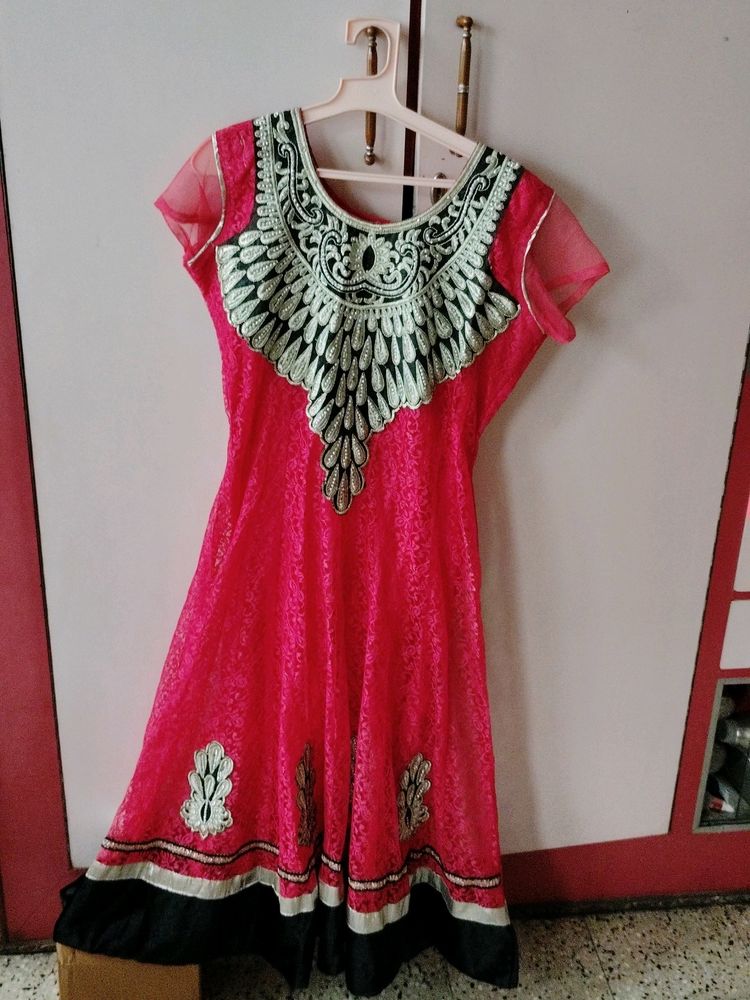 Beautiful Pinkish Red Anarkali Dress