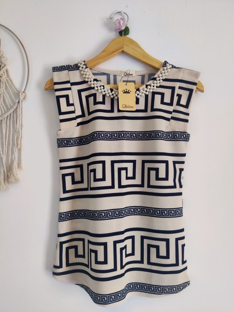 Greek Key Print Top