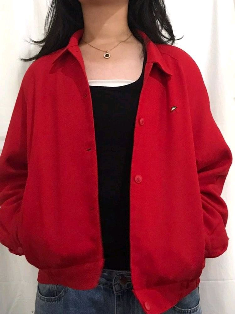 RED OVERSIZED JACKET. SIZE S/M