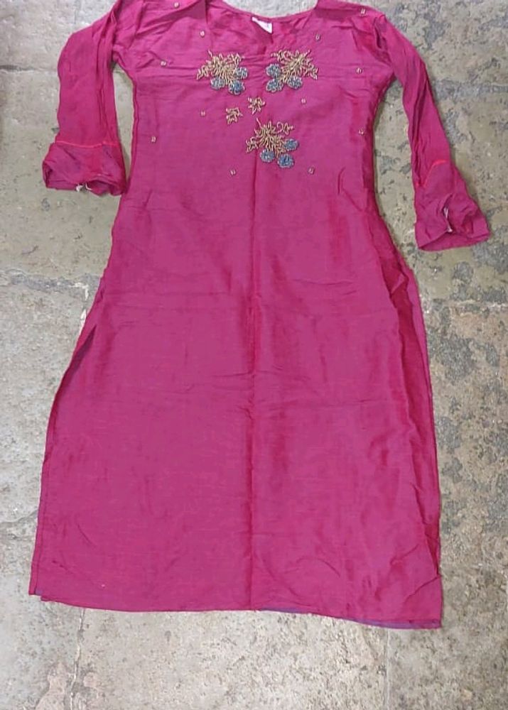 Maroon Embroidery Kurti