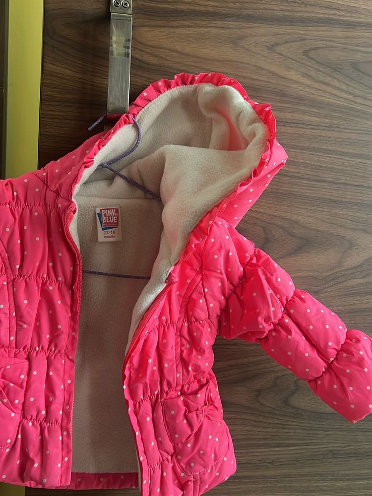 Pink Winter Jacket For Baby Girl