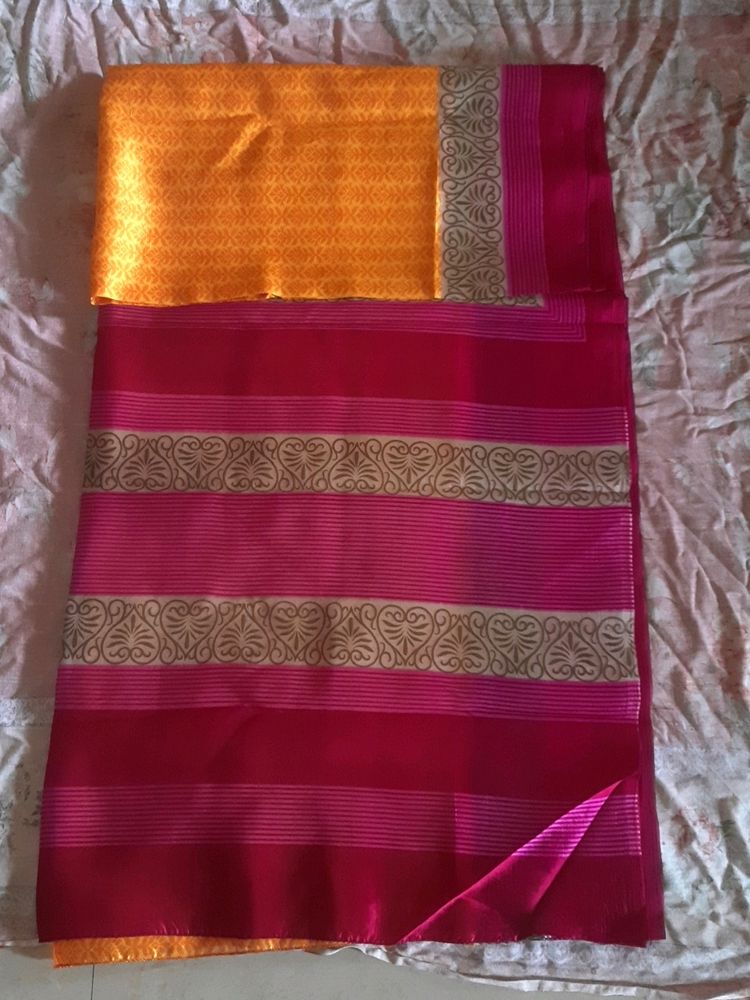 Silk Saree Without Blouse. 1 Time Used.