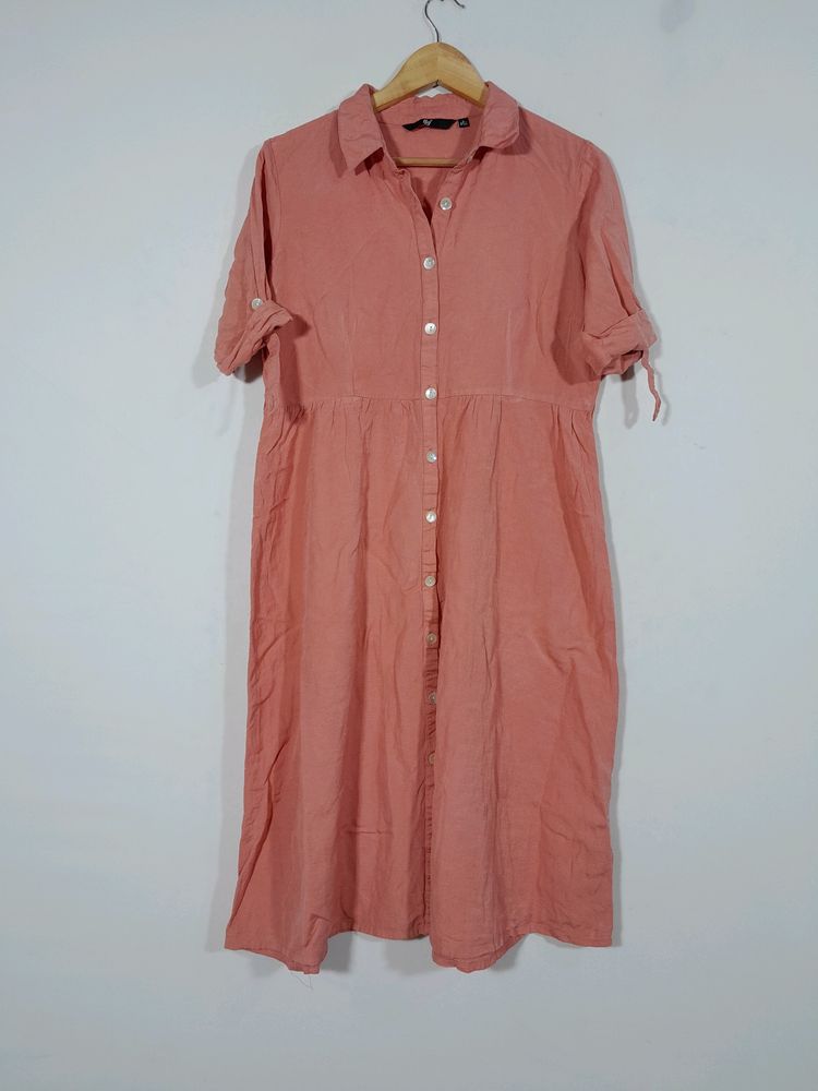 Peach Cotton Casual Kurta(women's)