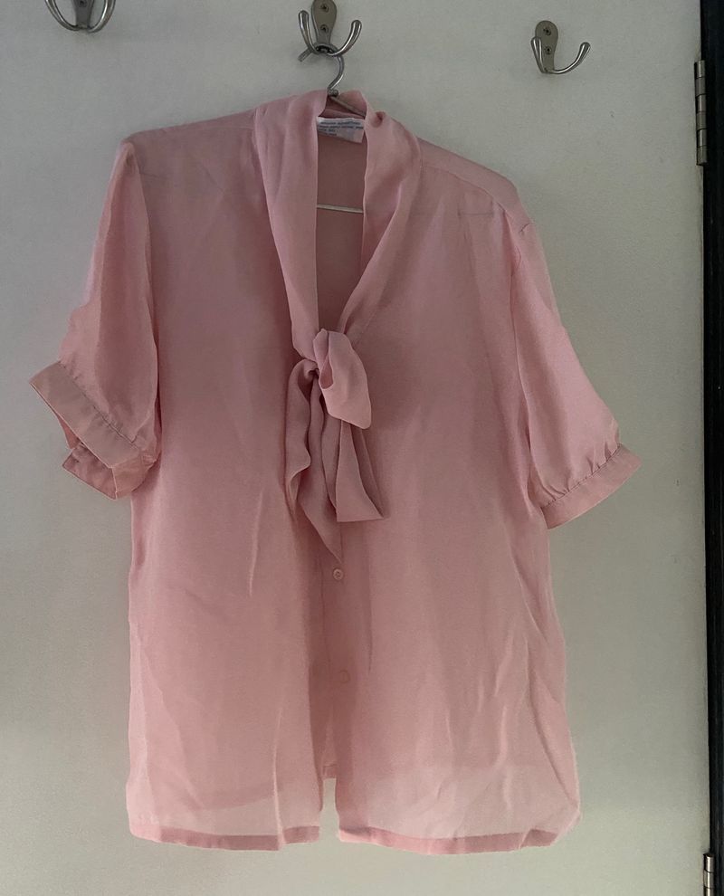 Light pink Sheer Shirt Top