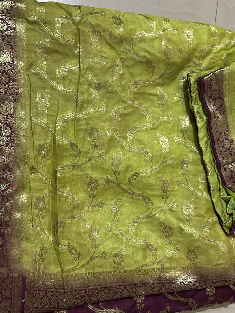 Green Brown Saree