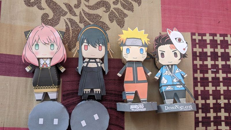 Pack Of 4 Anime Paper Figurines