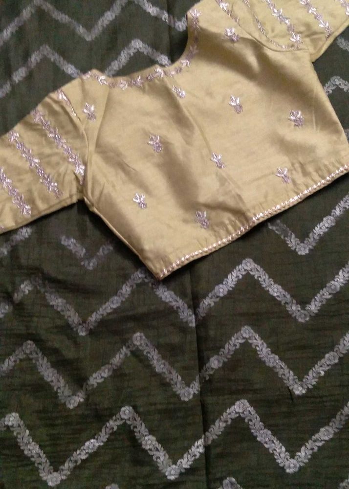 Olive Green Silk Saree