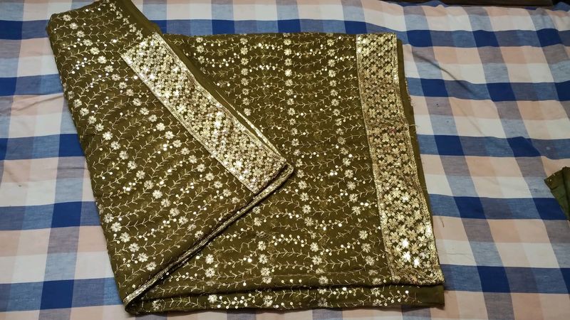 Fancy Glitter Saree With Blouse