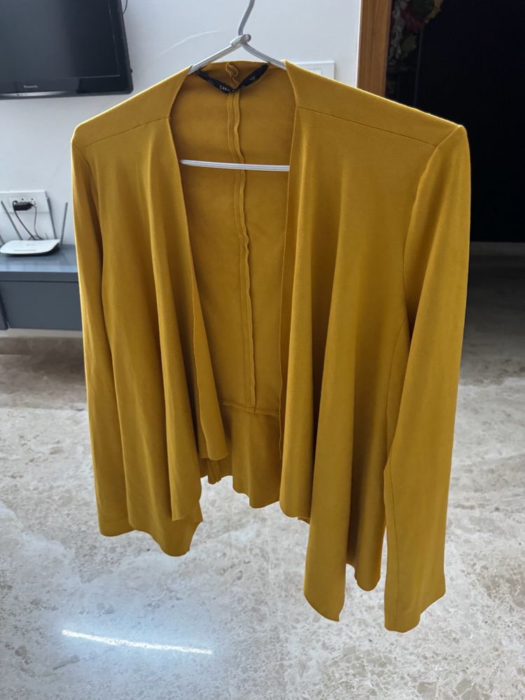 ZARA Suede Mustard Shrug