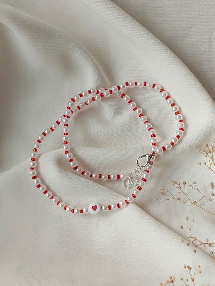 Red Beaded Bracelet 🍒