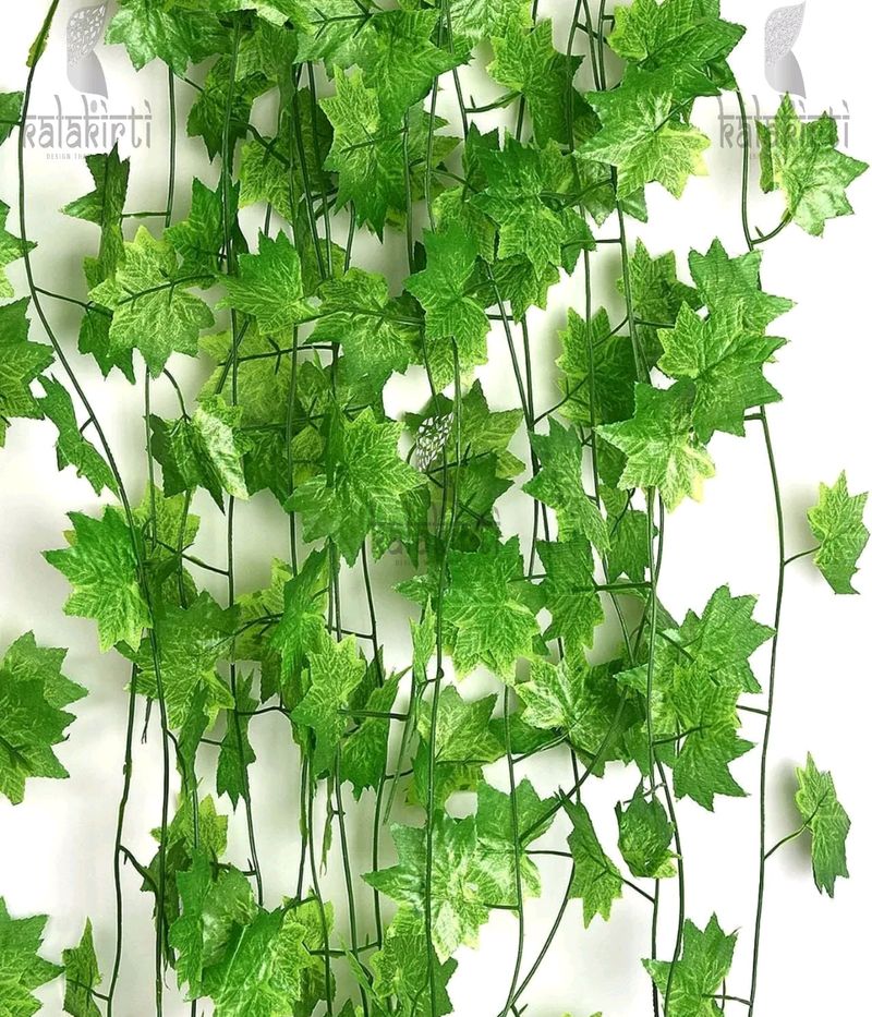 10 Artificial Green Maple Money Creeper Leaves