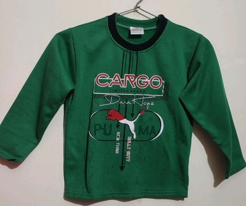 Green Winter T-shirt For Baby Boy 3 - 4 Year