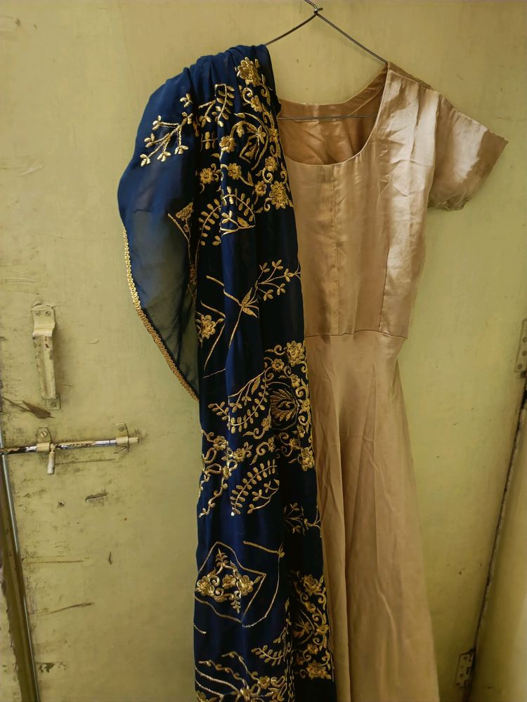 Simple Yet Elegant Gown With Beautiful Dupatta