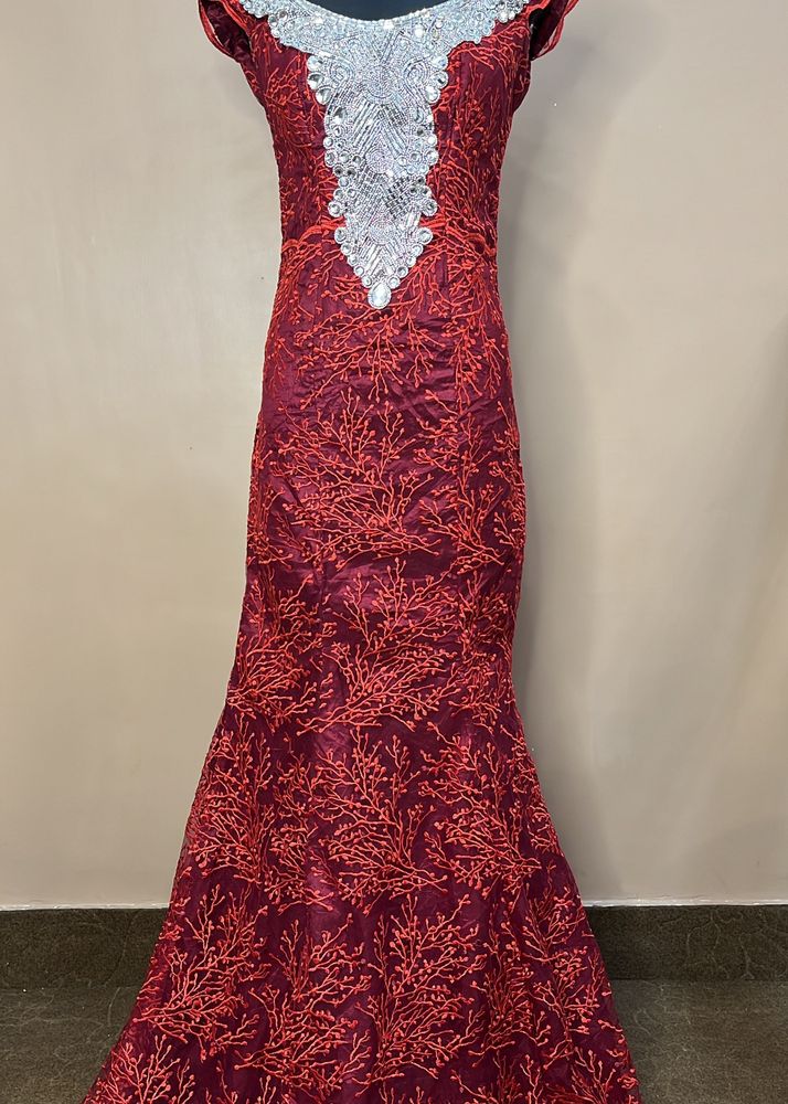 Red Embellished Gown