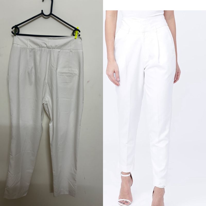 White Colur Formal Trousers