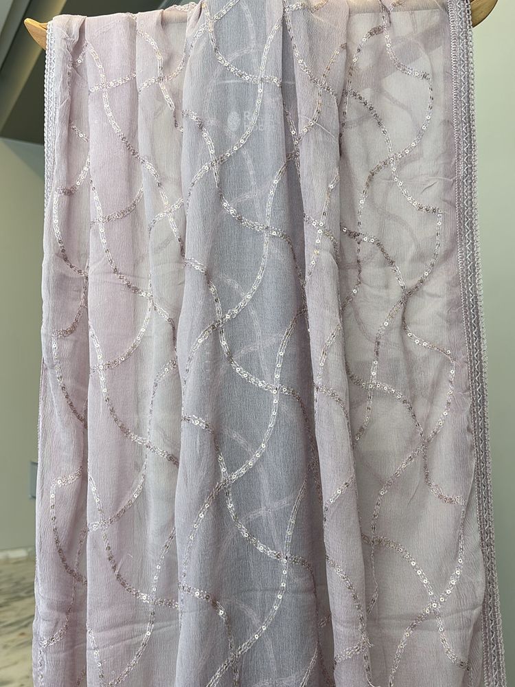 Brand New Lavender Chiffon Dupatta