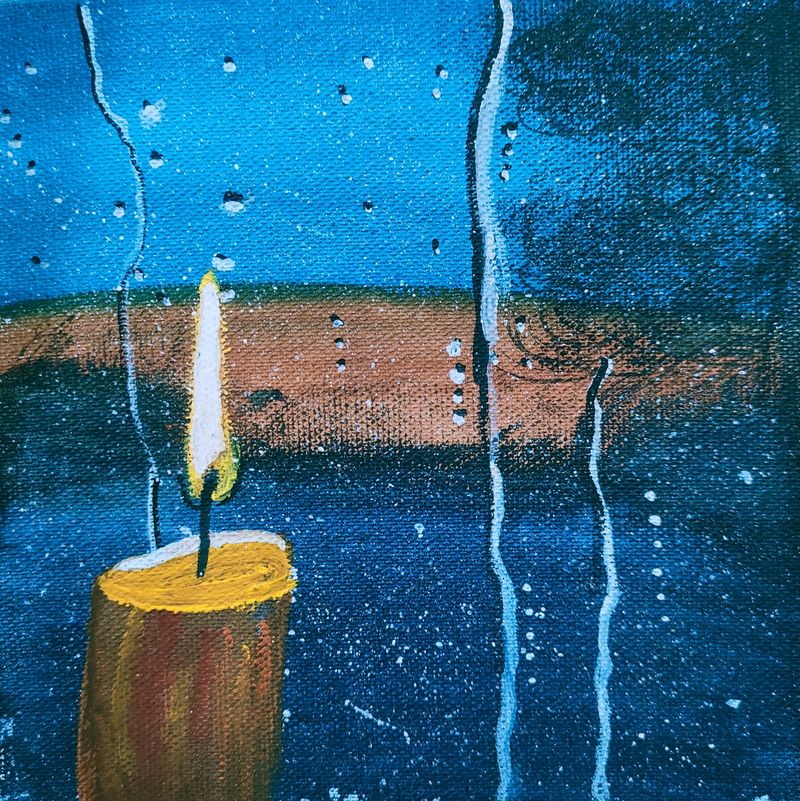 Rainy Weather Candle Light Painting