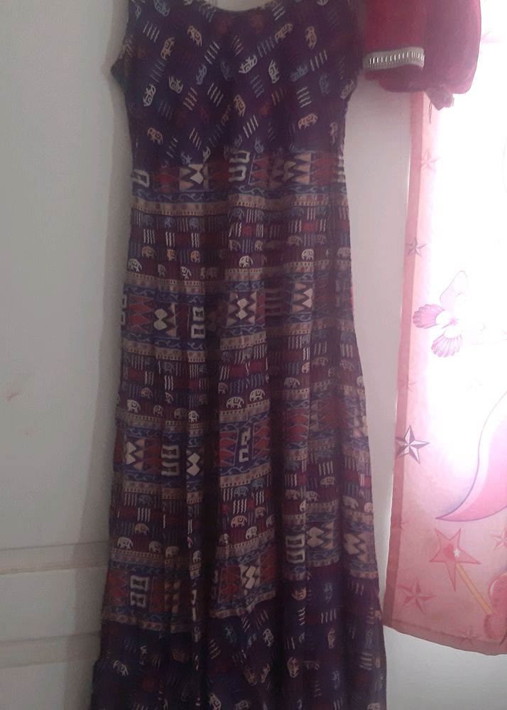 Handloom Ethnic Long Flared Dress/gown