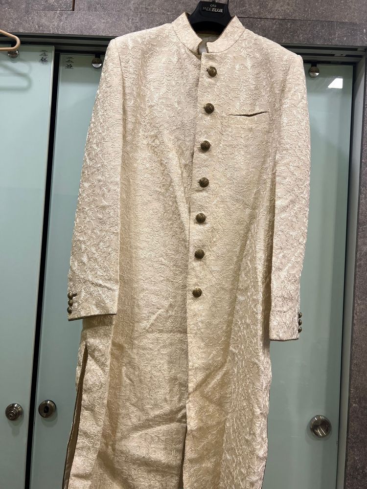 Chikankari Sherwani Wid Pant Of KORA Brand