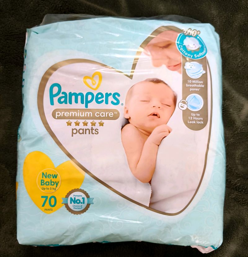 👶🏻PAMPERS NEWBORN DIAPERS 70 Pc SEALED PACKAGE❗