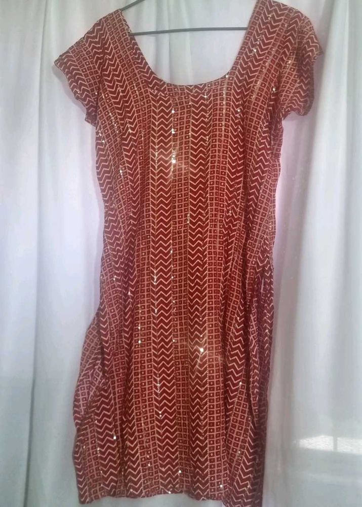 Red Cotton Kurta For Women..ll