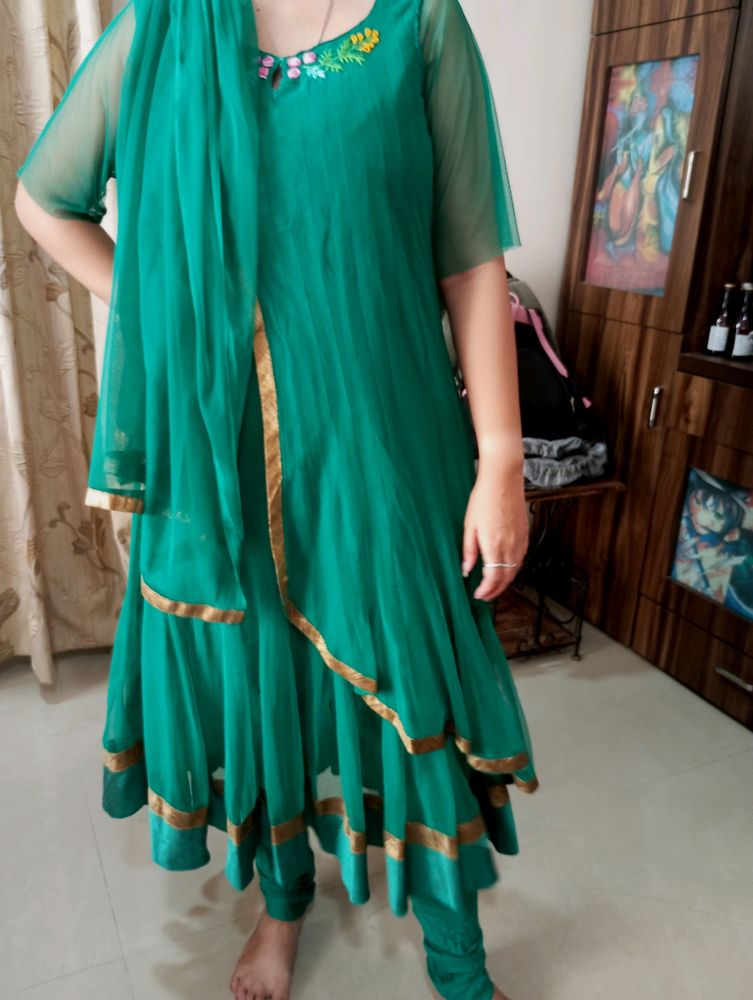 Dark Green Kurta Dupatta Set