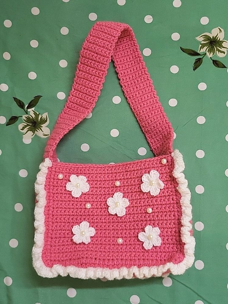 Pearl-Flower Crohet Bag