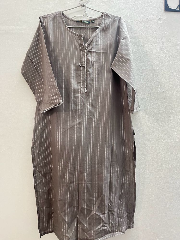 Grey Silver Stripped Kurti