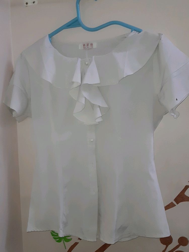 Amazing White Shirt With Pearl Buttons