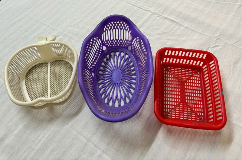 3 Plastic Multipurpose Tray/Basket/Organizer